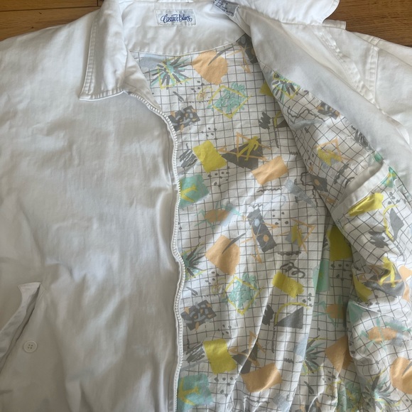 Cascade Blues Vintage White Bomber Style Jacket Size Large - Picture 5 of 12